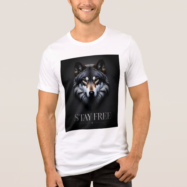 Lone Wolf Design - Stay Free Tri-Blend T-shirt (Framsida)