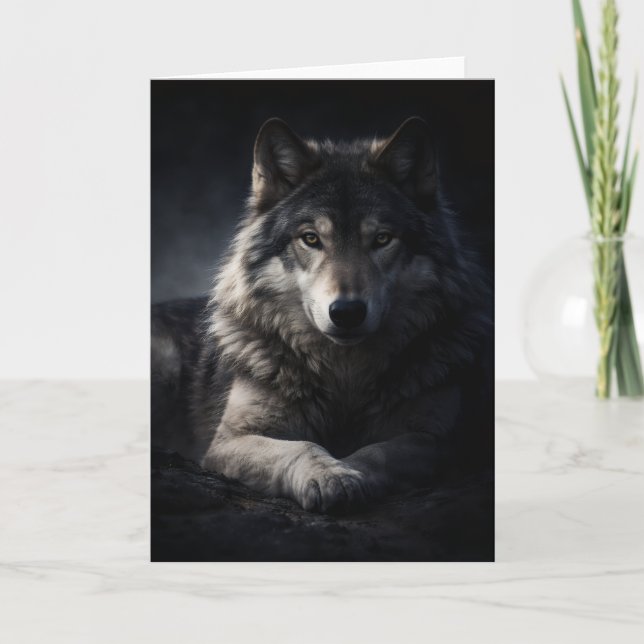 Lone Wolf Greeting – Blank insida Wildlife-kort Kort (Framsida)