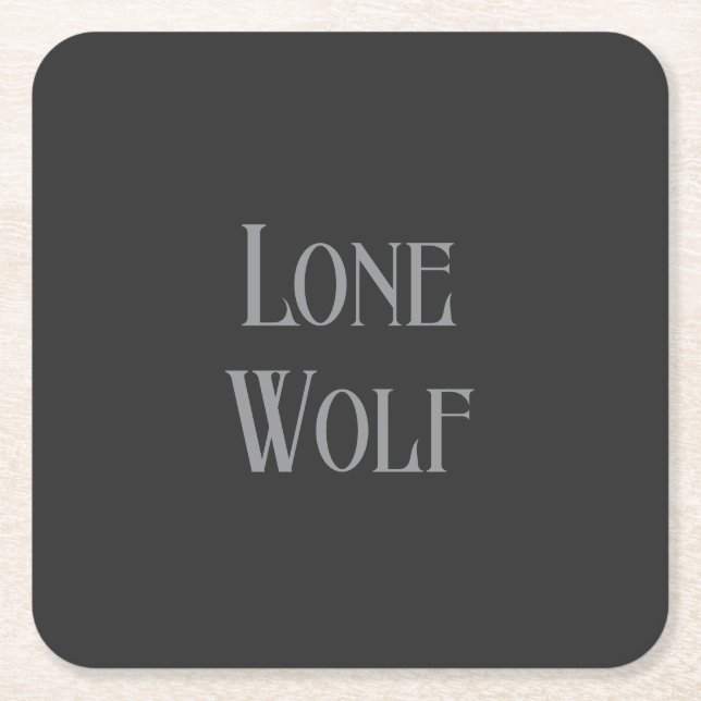 Lone Wolf Male Sigma Modern Minimalist Underlägg Papper Kvadrat (Framsidan)