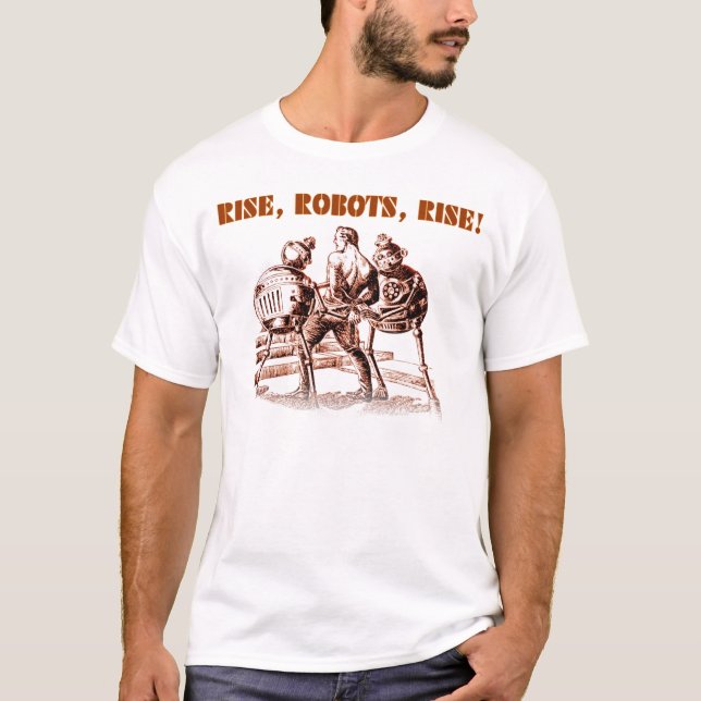 Löneförhöjning robotar, löneförhöjning! tee shirt (Framsida)