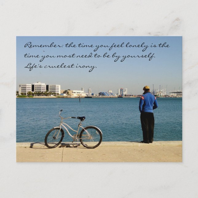 Loneliness Quote Postcard / Miami Bayfront Park Vykort (Framsida)
