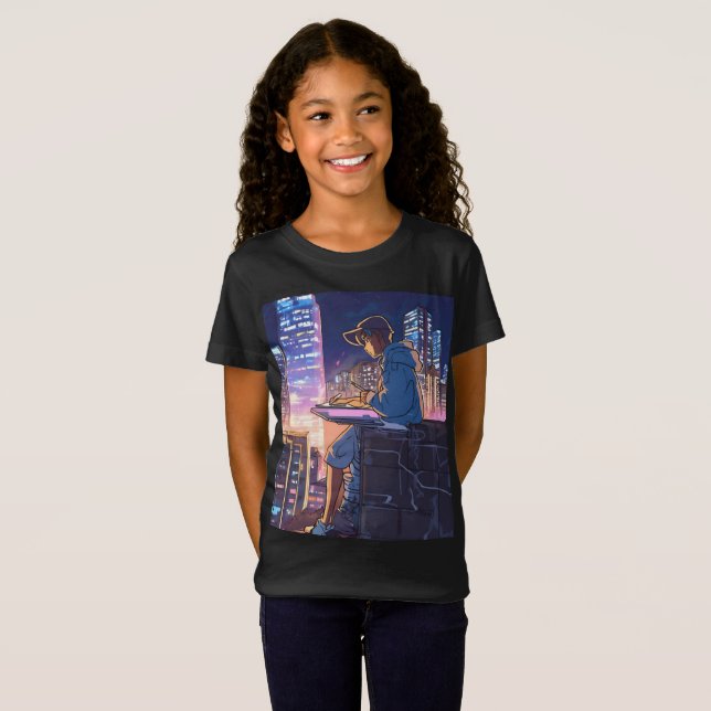 Lonely Anime Girl T Shirt (Hel framsida)