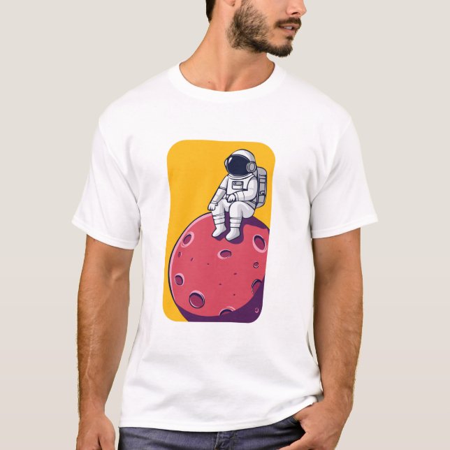 Lonely Astronaut på Måne T-Shirt (Framsida)