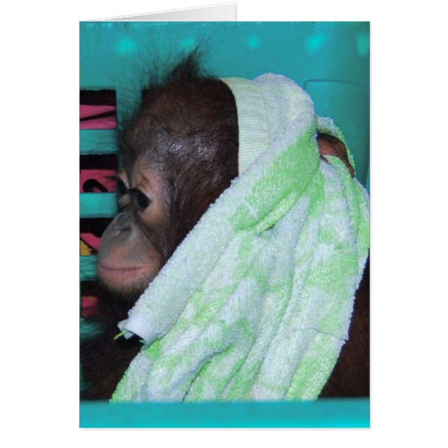 Lonely Baby Orangutan Hälsningskort (Framsidan)
