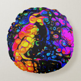 Lonely Bird 4: Liquid Art Stil Rund Kudde