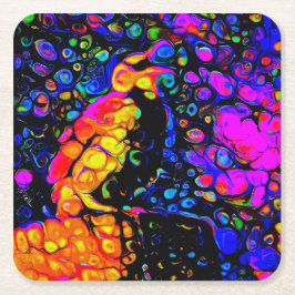 Lonely Bird 4: Liquid Art Stil Underlägg Papper Kvadrat