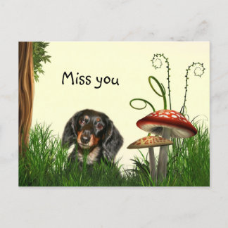 Lonely Dachshund Vykort