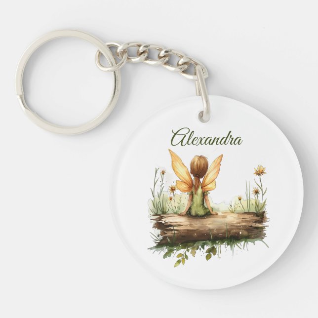 Lonely Fairy Sitta på en logg (Framsidan)