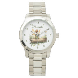 Lonely Fairy Sitta på en logg Armbandsur