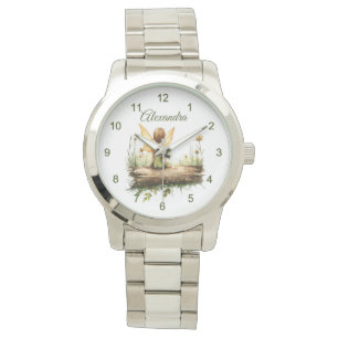 Lonely Fairy Sitta på en logg Armbandsur