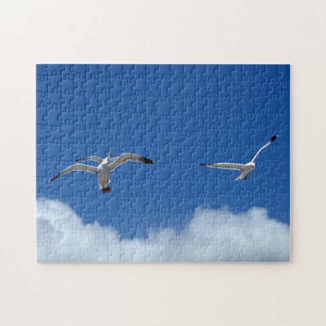 Lonely fiskmåsar Puzzle Pussel (Horisontell)