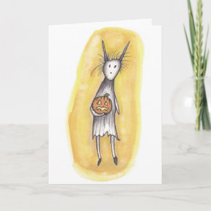 Lonely Ghoul with Pumpkin Kort