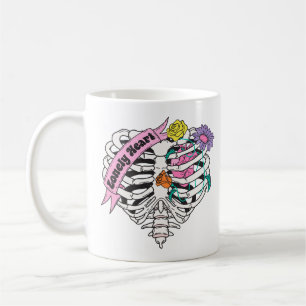 Lonely Heart Skeleton Anti alla hjärtans dag Kaffemugg