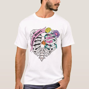 Lonely Heart Skeleton Anti alla hjärtans dag T Shirt