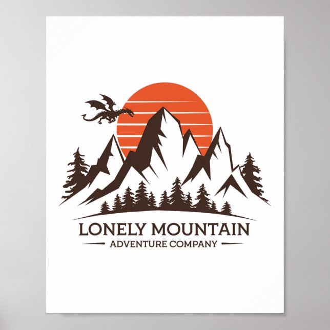 Lonely Mountain - Äventyr Company - Fantasy Resa Poster (Framsidan)