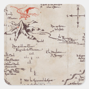 Lonely Mountain Fyrkantigt Klistermärke