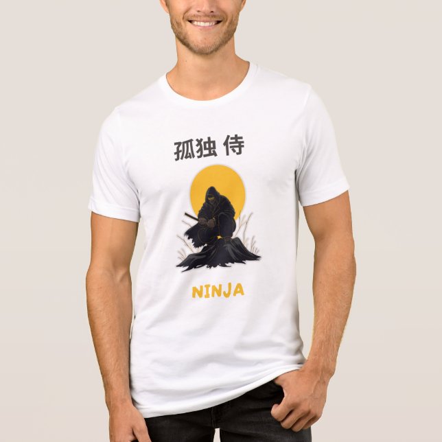 Lonely Ninja Samurai Art Design T Shirt (Framsida)