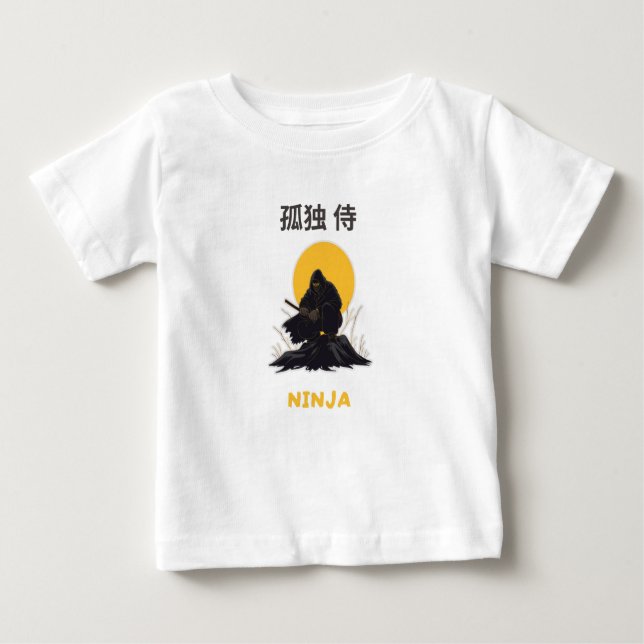 Lonely Ninja Samurai Art Design T Shirt (Framsida)
