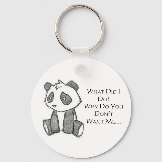 Lonely Panda Keychain Nyckelring (Framsida)