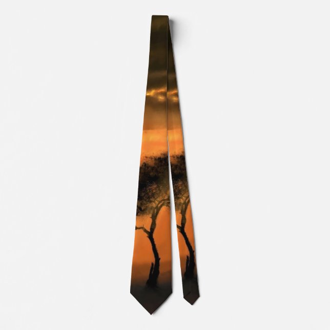 Lonely Träd Sunbeams Neck Tie - Sunrise Slips (Framsida)