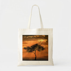 Lonely Träd Sunbeams Tote Bag - Sunrise Tygkasse