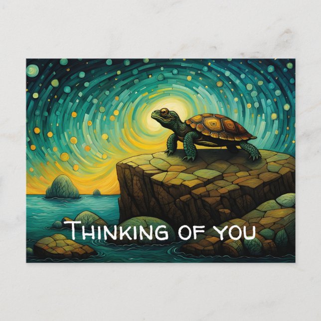 Lonely Turtle Thinking of You Vykort (Framsida)