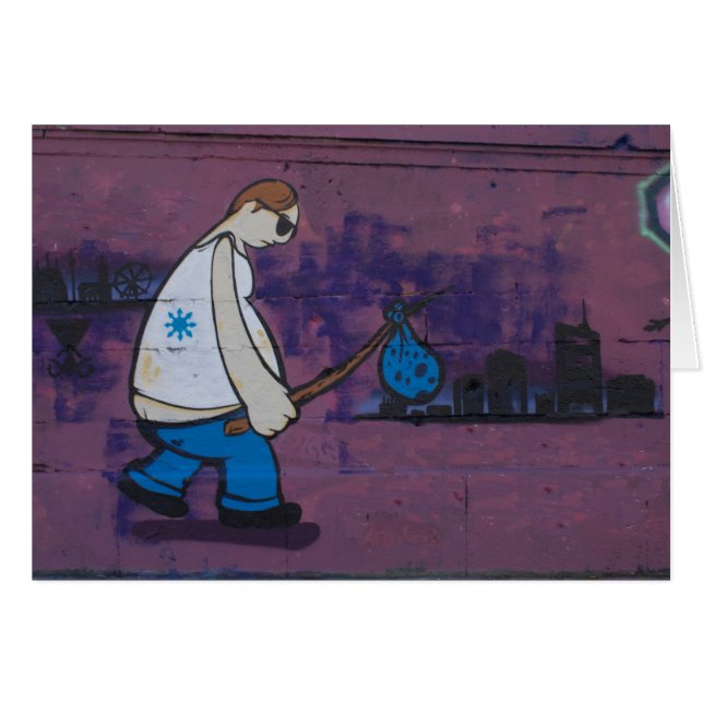 Lonely Wanderer Graffiti Hälsningskort (Framsidan Horizontal)