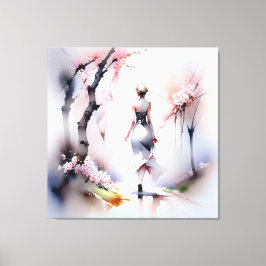 Lonely Woman Walking Canvastryck