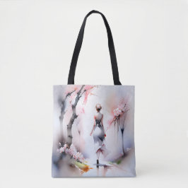 Lonely Woman Walking Tygkasse