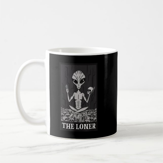Loner Lazy Halloween Costume Funny Alien Skele Kaffemugg (Vänster)