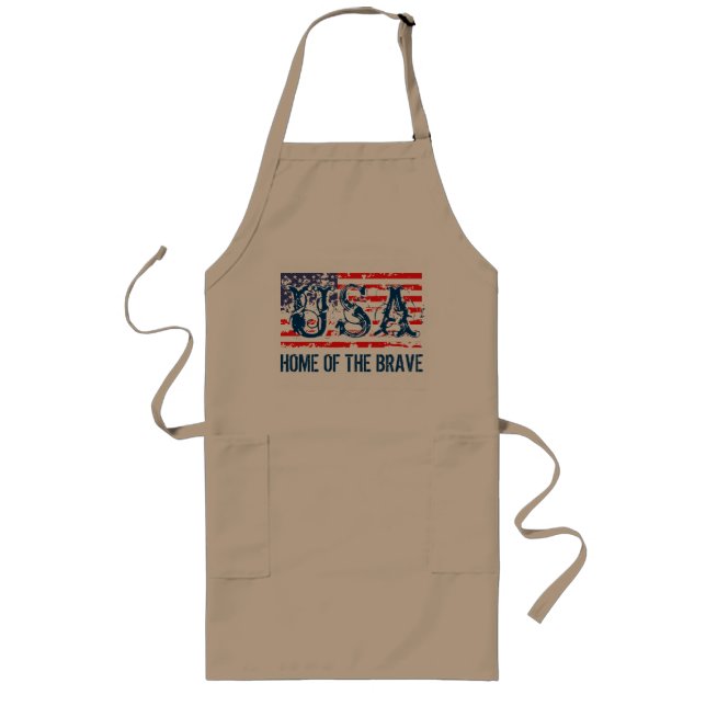 Long American flagga BBQ-apron | MODIGA Långt Förkläde (Framsidan)