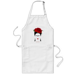 Long Apron Frida Kahlo porträtt mexikansk konstnär Långt Förkläde