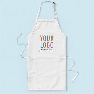 Long Apron Uniform Anpassningsbar Company Logotyp Långt Förkläde