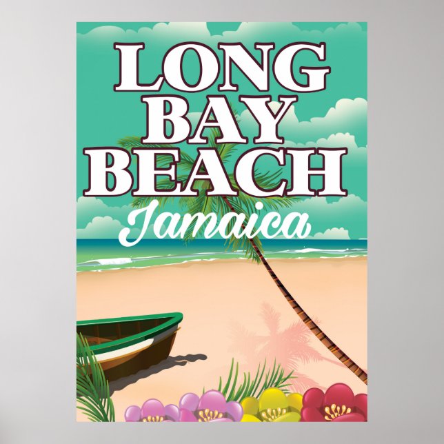 Long bay strand Jamaica reseinrgotid poster (Framsidan)