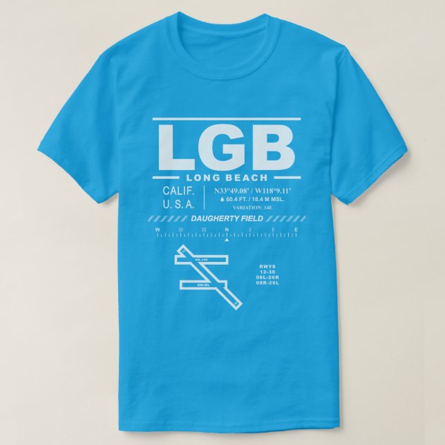 Long Beach Airport - Daugherty Fält LGB T-Shirt (Design framsida)
