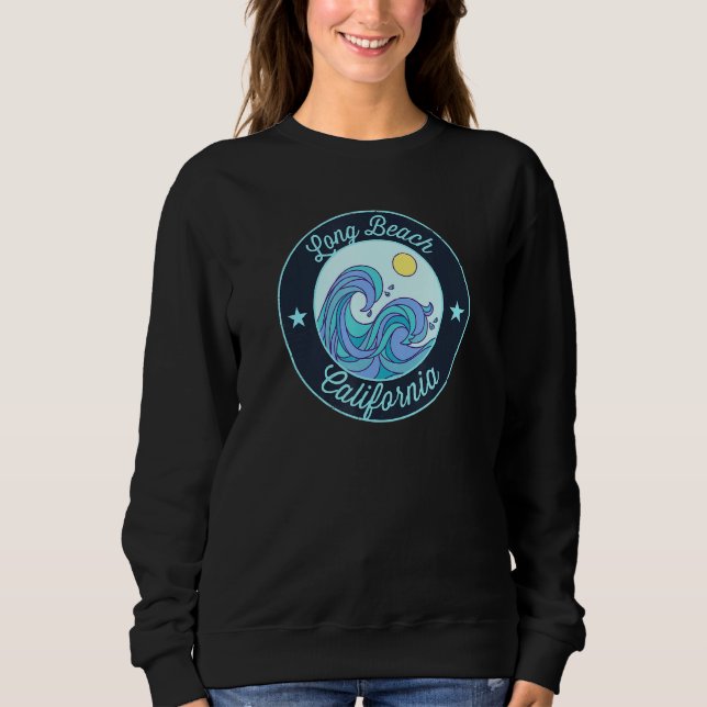 Long Beach Ca California Souvenir Nautical Surfer T Shirt (Framsida)