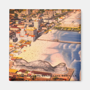 Long Beach, CA i en annan tid (Vintage Boardwalk) Magnet