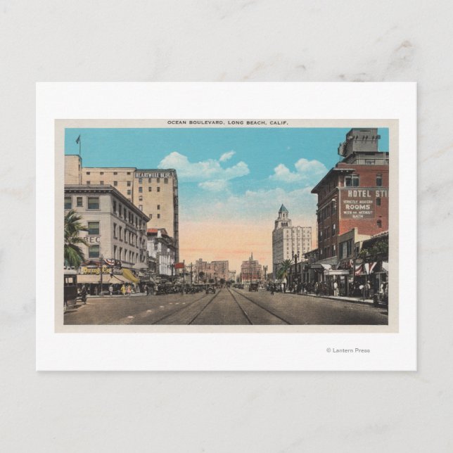 Long Beach, CA - Ocean Boulevard View Vykort (Framsida)