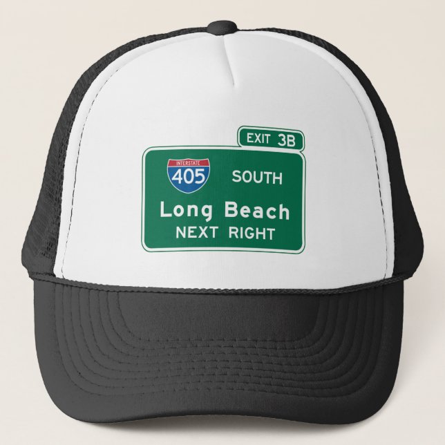 Long Beach CA-vägmärke Truckerkeps (Framsida)