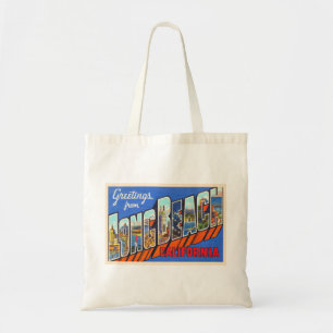 Long Beach California CA Large Brev vykort Tygkasse