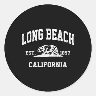Long Beach California Ca State Athletic Stil Runt Klistermärke