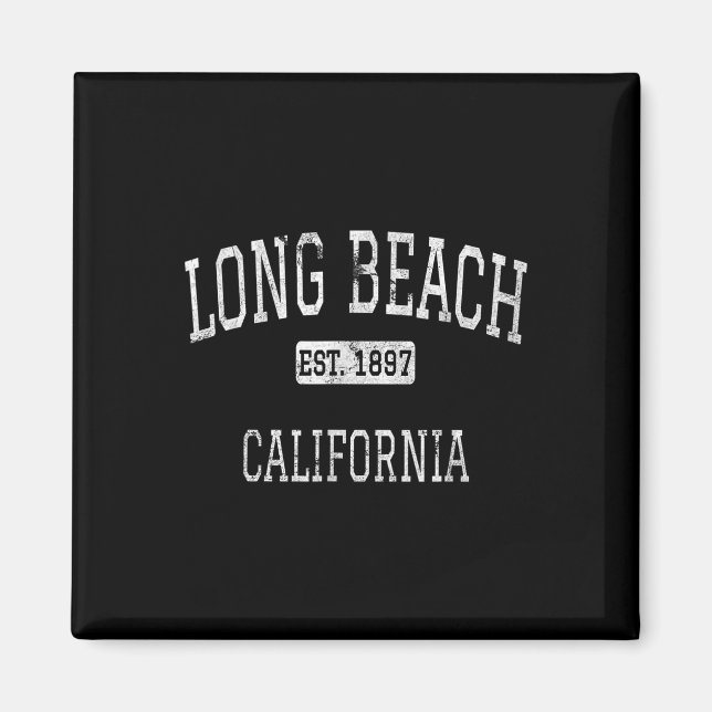 Long Beach California Ca Vintage Magnet (Framsidan)