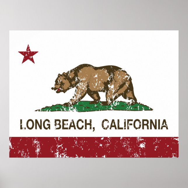 Long Beach California Flagga Poster (Framsidan)