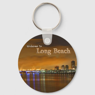 Long Beach California på natten Nyckelring