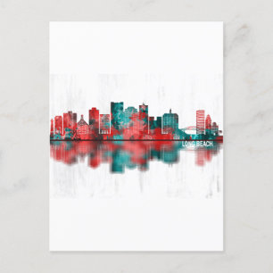 Long Beach California Skyline Helg Vykort