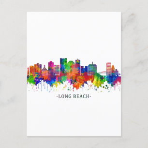 Long Beach California Skyline Inbjudan Vykort