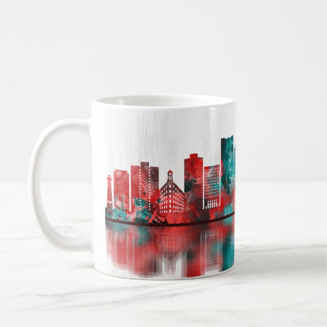 Long Beach California Skyline Kaffemugg (Vänster)
