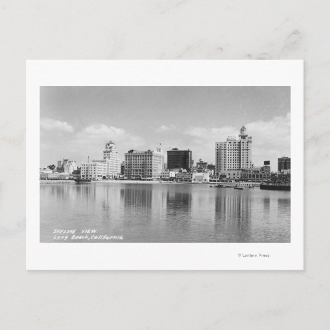 Long Beach, California Skyline View Vykort (Framsida)