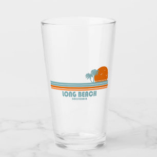 Long Beach California Sol Handflatan Träd Glaskopp