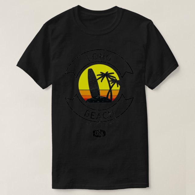 Long Beach California Surfa T Shirt (Design framsida)